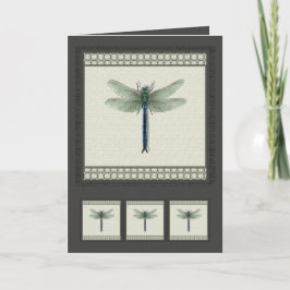 Elegant Blue Dragonfly Kort