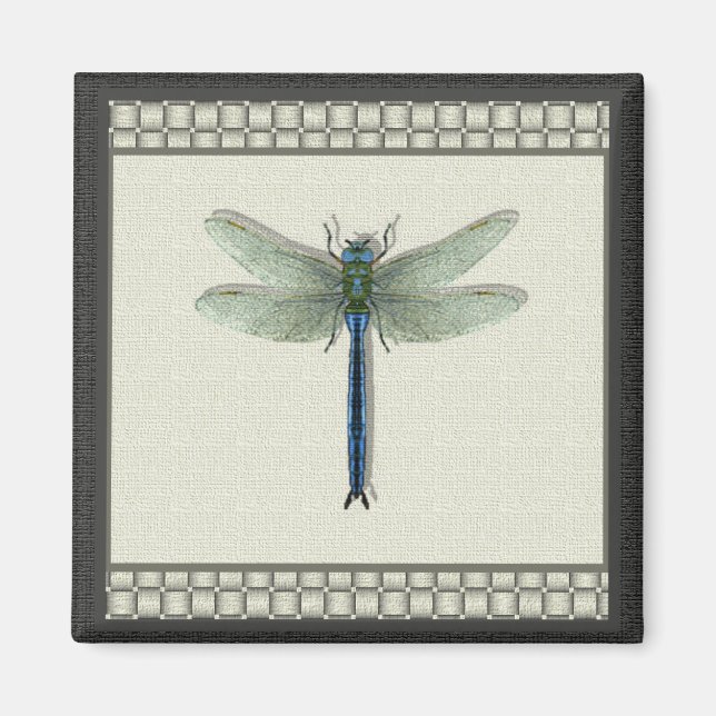 Elegant Blue Dragonfly Magnet (Framsidan)