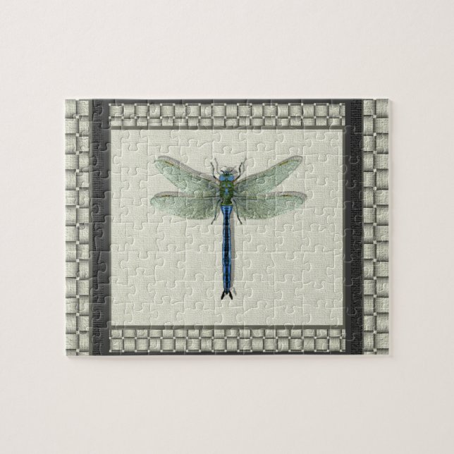 Elegant Blue Dragonfly Pussel (Horisontell)