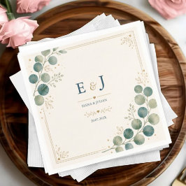 Elegant Blue Eucalyptus Pappersservett