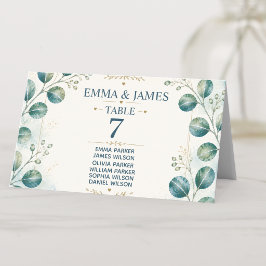 Elegant Blue Eucalyptus Placeringskort