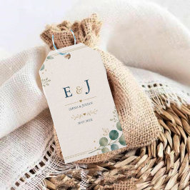 Elegant Blue Eucalyptus Presentetikett
