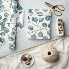 Elegant Blue Eucalyptus Watercolor Presentpapper