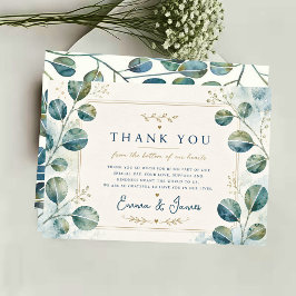 Elegant Blue Eucalyptus Watercolor Tack Kort