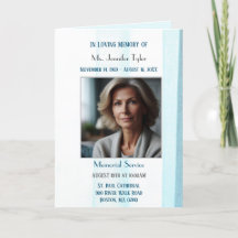 Elegant Blue Fabric Obituary Bereavement Service