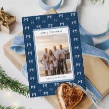 Elegant Blue Family-julkort