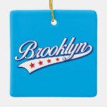 Elegant Blue Färg Brooklyn SwobodaLogotyp Design Julgransprydnad Keramik<br><div class="desc">Elegant White Brooklyn Svosh Logotyp Design</div>