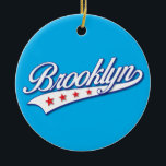 Elegant Blue Färg Brooklyn SwobodaLogotyp Design Julgransprydnad Keramik<br><div class="desc">Elegant White Brooklyn Svosh Logotyp Design</div>