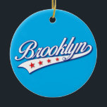 Elegant Blue Färg Brooklyn SwobodaLogotyp Design Julgransprydnad Keramik<br><div class="desc">Elegant White Brooklyn Svosh Logotyp Design</div>