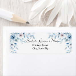 Elegant Blue Floral Return Address Labels Returadress Etikett
