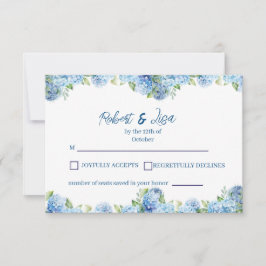 Elegant Blue Floral Wedding  OSA Kort