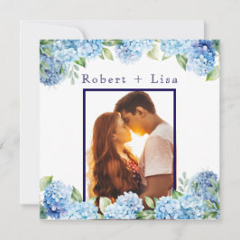 Elegant Blue Floral Wedding  Spara Datumet