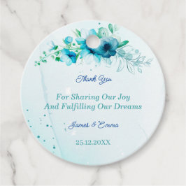 Elegant Blue Flower Personlig Bröllop Gåvor Etiketter