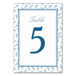 Elegant Blue Garden Classic Bröllop Bordsnummer