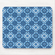 Elegant Blue Geometric Blommönster