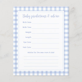 Elegant Blue Gingham Boy Shower Guessing Game