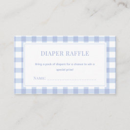 Elegant Blue Gingham Boy Shower Raffle Tilläggskort