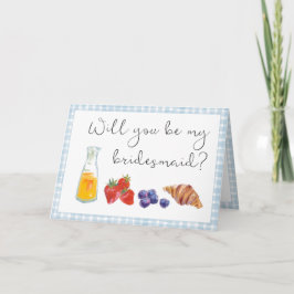 Elegant Blue Gingham Brunch Bridesmaid Frieri Kort
