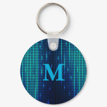 Elegant Blue Glitter Monogram