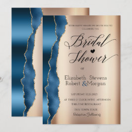 Elegant Blue Glitter Script-Möhippa Inbjudningar