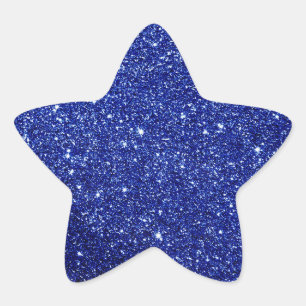 Elegant Blue Glitter Star-märke Stjärnformat Klistermärke