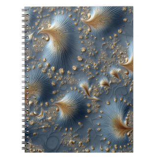 Elegant Blue & Gold Abstract Notebook Anteckningsbok