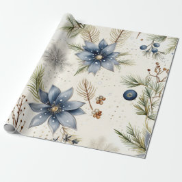Elegant Blue & Gold Christmas Paper Presentpapper