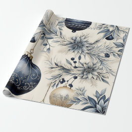 Elegant Blue & Gold Christmas Presentpapper
