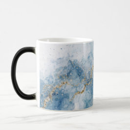 Elegant Blue Gold Glitter Abstract Flow            Magisk Mugg