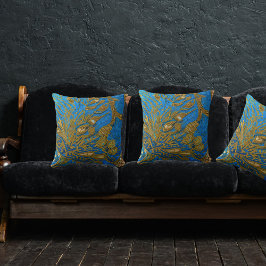 Elegant Blue Gold Stylish Chic Kudde