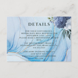 Elegant Blue & Gold Wedding Enclosure Card  Tilläggskort
