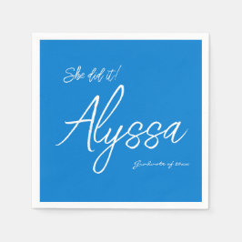 Elegant Blue Graduation Party She did it Pappersservett