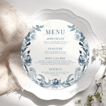 Elegant Blue Grått Blommigt Bröllop Round Flat Men