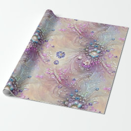 Elegant Blue, Grått, fjädrar, Pärlor, pärlor, ljus Presentpapper