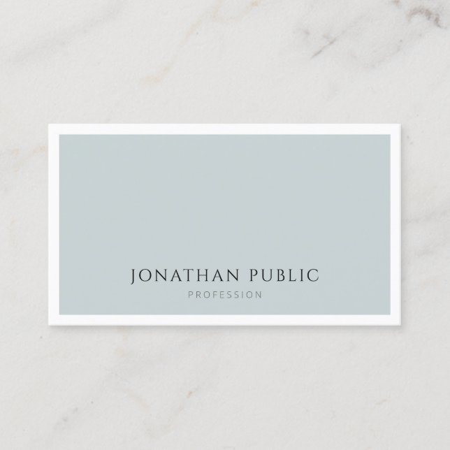 Elegant Blue Grönt Minimalist Modern Simple Plain Visitkort (Framsida)