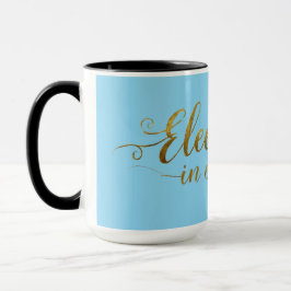 Elegant Blue & Guld Calligraphy Mugg - Snyggt Insp