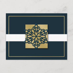 elegant Blue guld Corporate Julhälsningar Helg Vykort