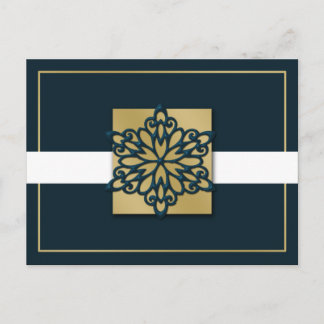 elegant Blue guld Corporate Julhälsningar Helg Vykort