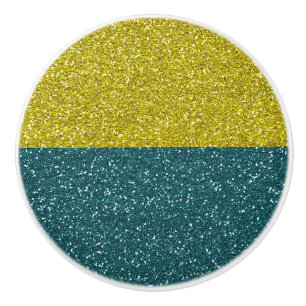 Elegant Blue Guld Glitter Gnistra Knopp
