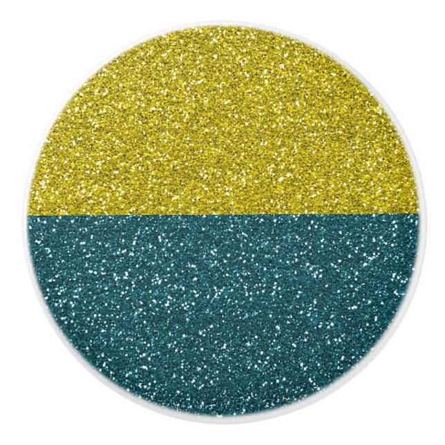 Elegant Blue Guld Glitter Gnistra Knopp (Framsidan)