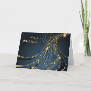 Elegant Blue & Guld Helgkort