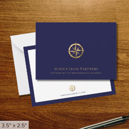 Elegant Blue Guld Legal Note Card Anteckningskort