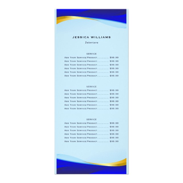 Elegant Blue Guld Luxury Designer Logotyp Business Reklamkort (Framsidan)