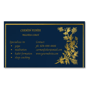 Elegant Blue & Guld Magnetic Affärskort Magnetiska Visitkort