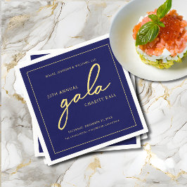 Elegant Blue Guld Pappersservett