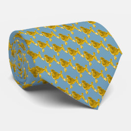 Elegant Blue & Guld Pudel Hund Mönster Slips