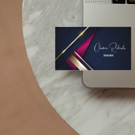 Elegant Blue Guld Rosa Visitkort