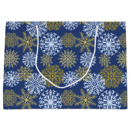 Elegant Blue Guld Winter Snöflingor jul