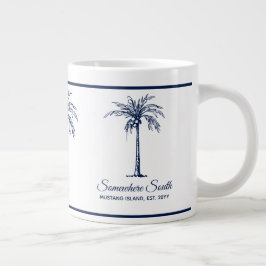 Elegant Blue Handflatan Träd Personlig Jumbo Mugg