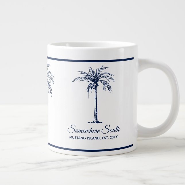 Elegant Blue Handflatan Träd Personlig Jumbo Mugg (Höger)